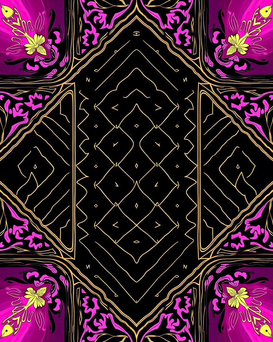 Ornate Geometric 2 Tone Floral Rug
