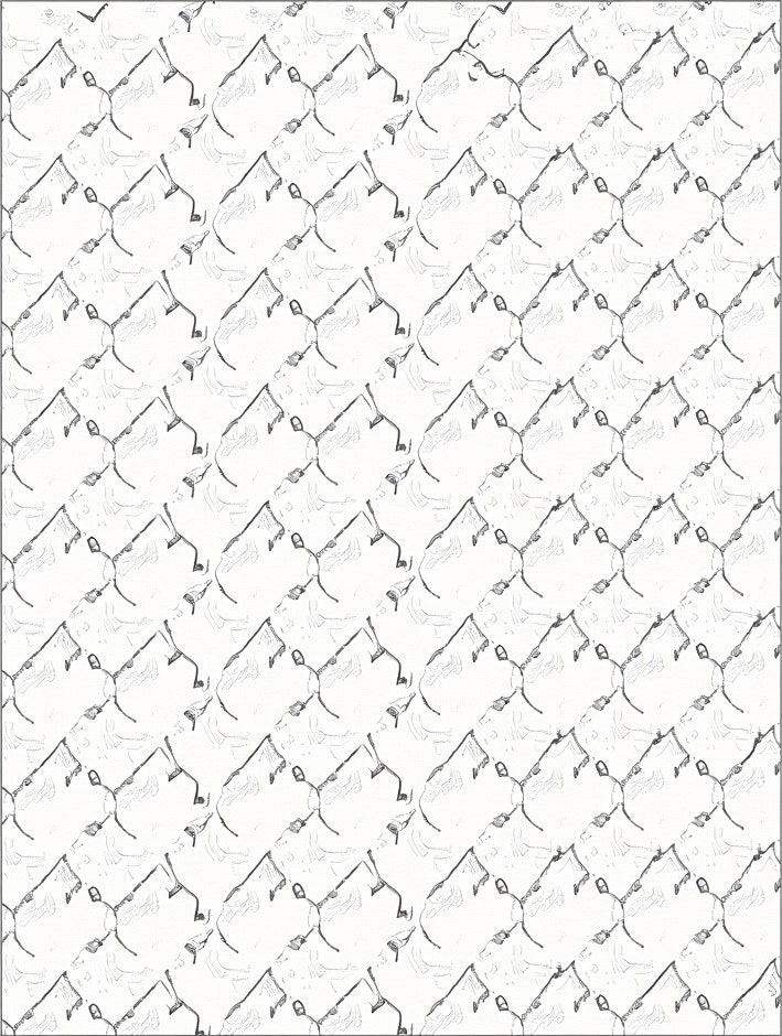 Abstract Chain Link Pattern Rug
