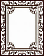 Ornate Scrollwork Border Pattern Rug