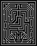 Geometric Maze Black And White Pattern Rug