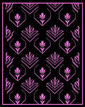 Modern Pink Geometric Floral Design Rug