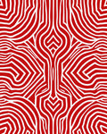 Red White Organic Flowing Pattern Rug