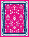 Vibrant Pink Damask Floral Pattern Rug