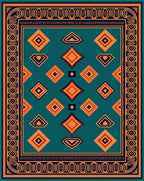 Geometric Diamond Pattern Regal Rug