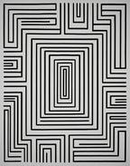 Minimalist Black White Maze Art Rug
