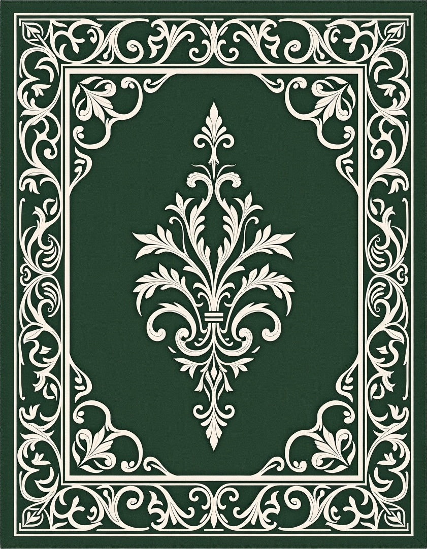 Elegant Floral Scrollwork Panel Rug