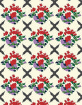 Traditional Red Floral Pattern With X Motif Rug