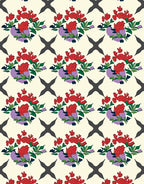 Traditional Red Floral Pattern With X Motif Rug