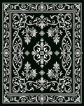 Elegant Black White Floral Scroll Rug
