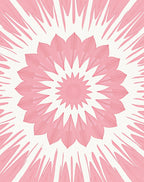 Pink Petal Burst Mandala Rug