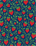 Red Strawberry Floral Vines Rug