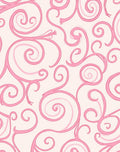 Pink Swirl Scroll Pattern Rug