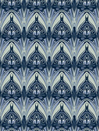 Art Deco Arch Floral Blue Gray Pattern Rug