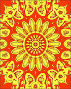 Vibrant Sunburst Mandala Pattern Rug
