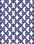 Indigo Floral Lattice Pattern Rug