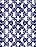 Indigo Floral Lattice Pattern Rug