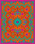 Vibrant Floral Mandala Pattern Rug