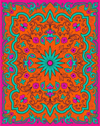 Vibrant Floral Mandala Pattern Rug