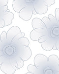 Light Blue Gradient Floral Pattern Rug
