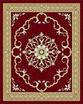 Classic Red Floral Medallion Border Rug