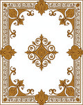 Golden Ornate Scrollwork Filigree Pattern Rug