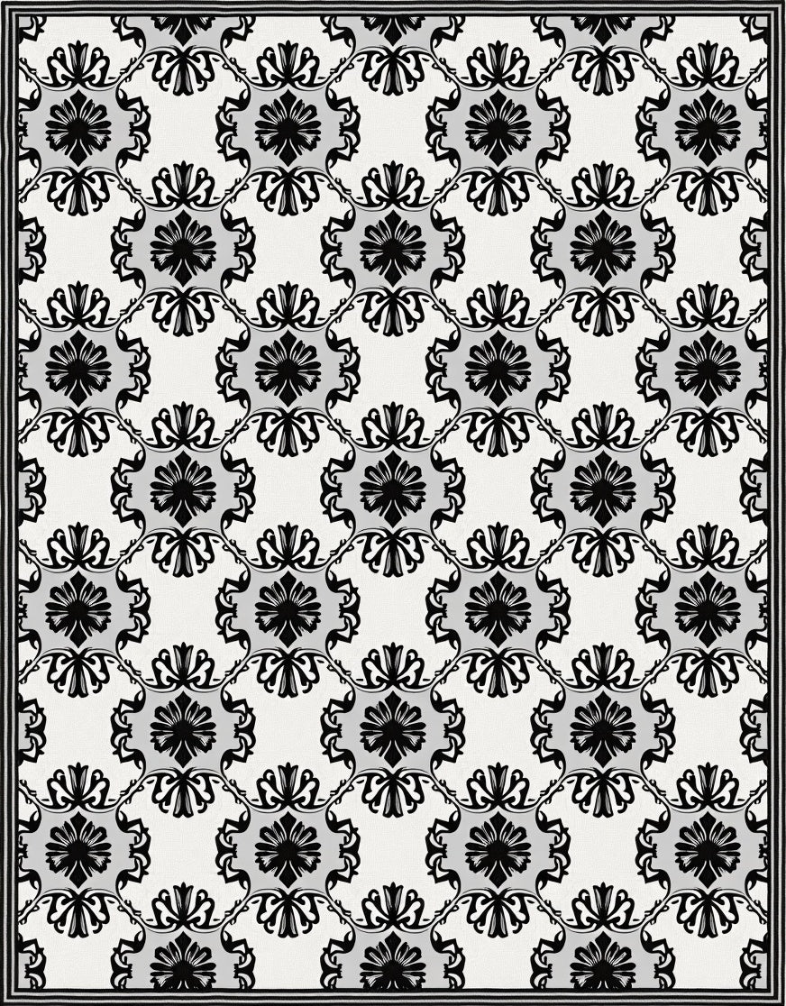 Classic Floral Motif Area Rug
