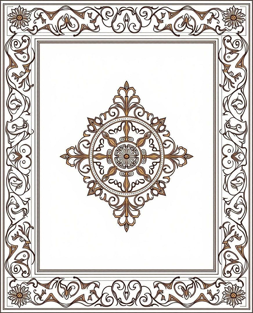 Antique Oval Floral Medallion Pattern Rug