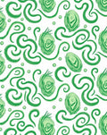 Green Swirls and Cabbage Pattern Rug