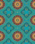 Vibrant Red Gold Mandala Pattern Rug