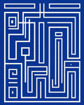 Modern Abstract Geometric Maze Design Rug