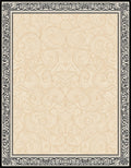 Classic Black Beige Swirl Border Design Rug