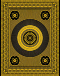 Bold Sunburst Floral Black Yellow Rug