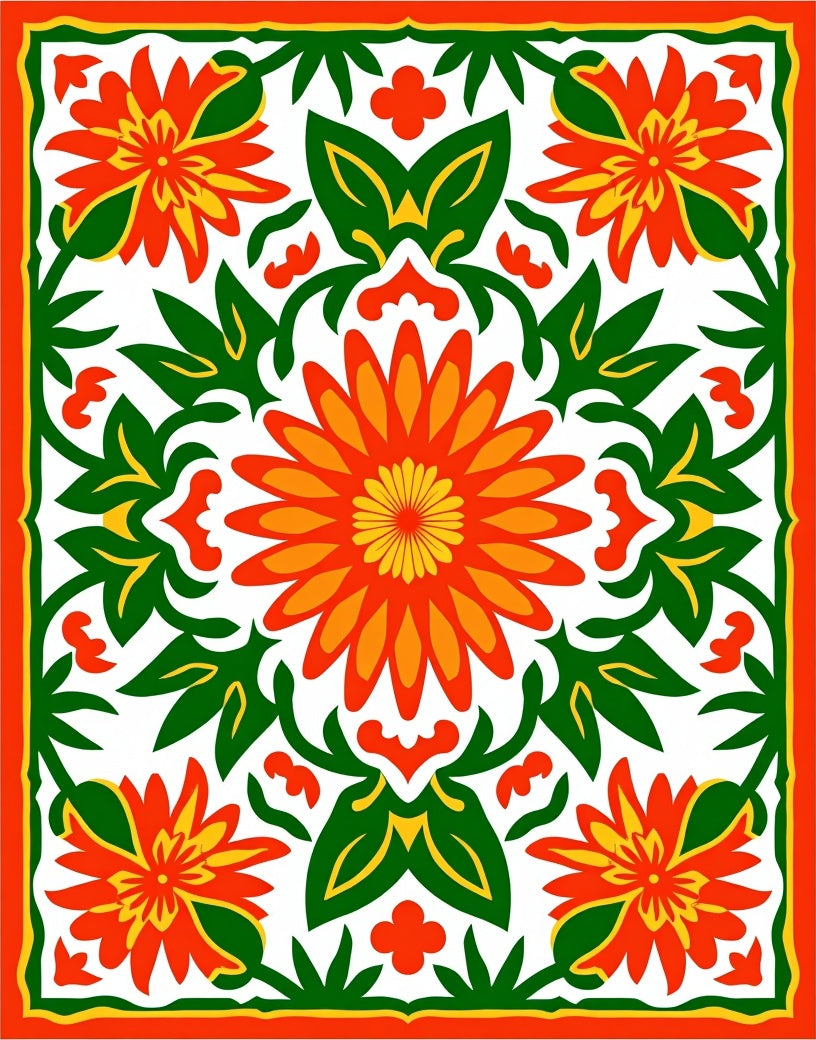 Vibrant Floral Patterned Harmony Rug