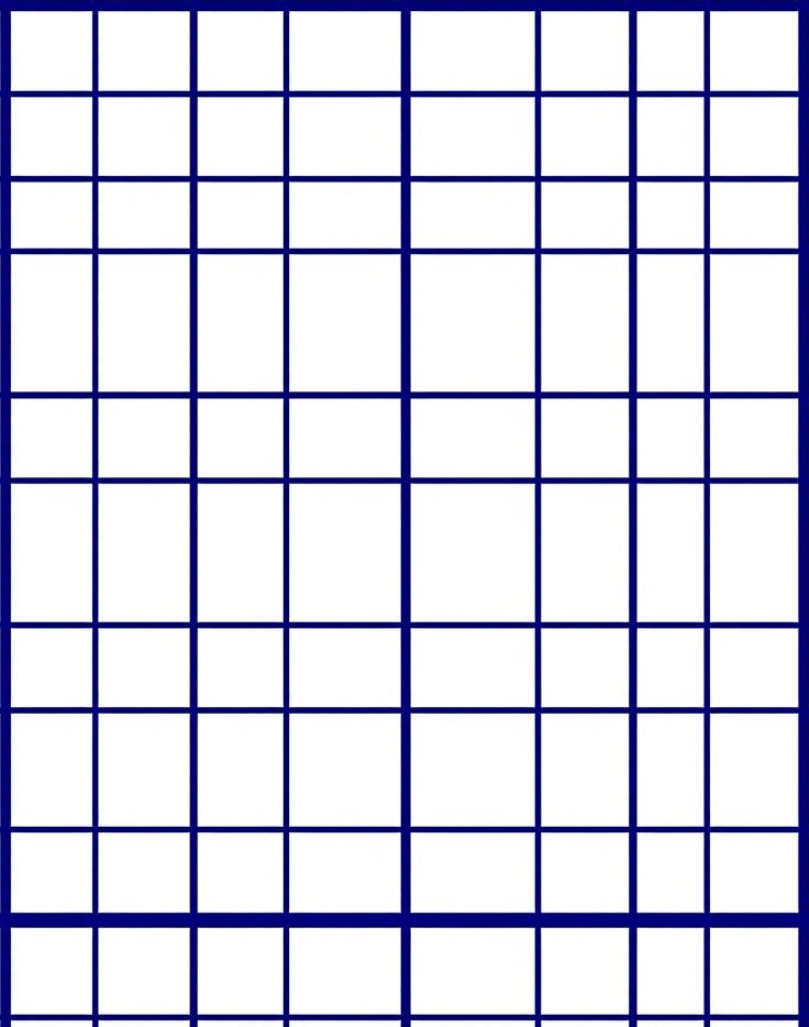 Modern Blue Grid Pattern Rug