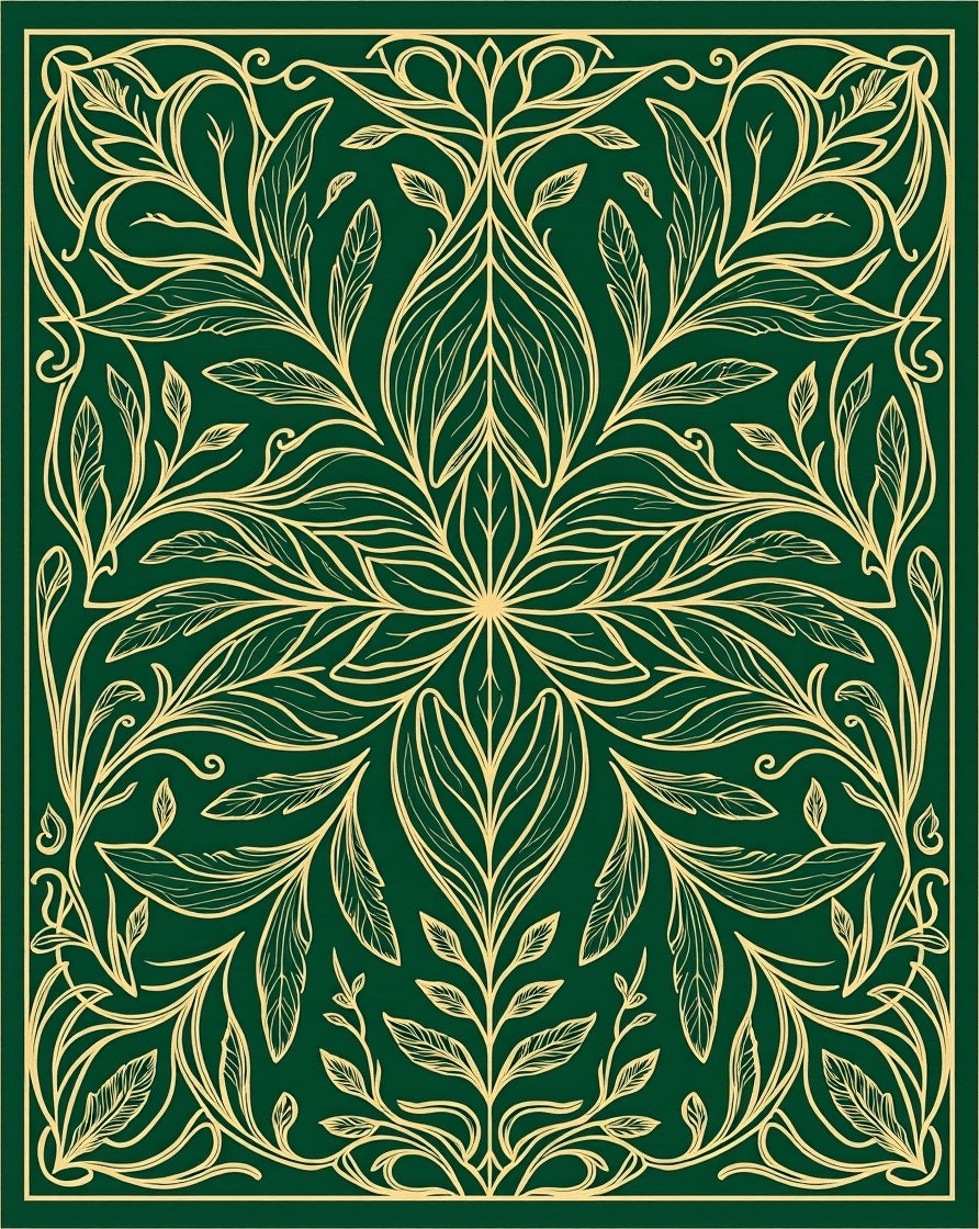 Elegant Floral Swirls Pattern Design Rug