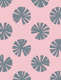 Grey Petal Pattern on Pink Background Rug