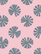 Grey Petal Pattern on Pink Background Rug