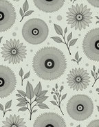 Botanical Sketch Sunburst Floral Rug