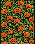 Orange Jack O Lantern Swirl Accent Rug