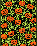 Orange Jack O Lantern Swirl Accent Rug