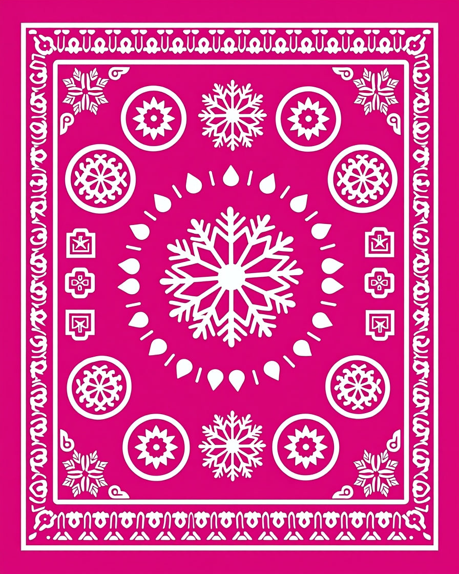 Geometric Snowflake Mandala Design Rug