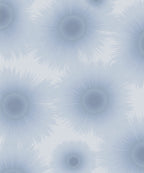 Soft Blue Sunburst Floral Design Rug