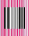 Bold Pink Black Barcode Stripe Rug