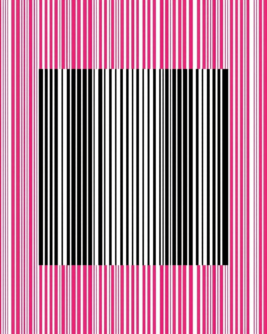 Bold Pink Black Barcode Stripe Rug