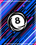 Bold 8-Ball Geometric Collision Rug