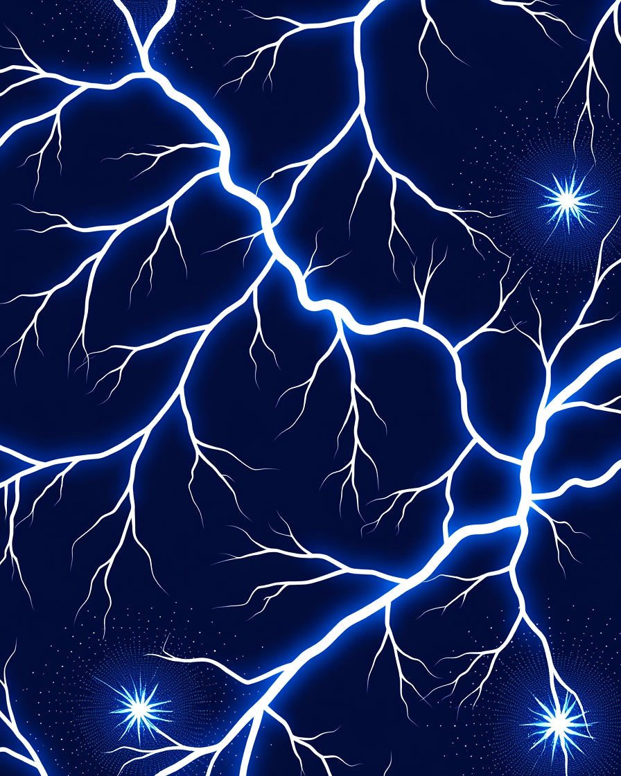 Glowing Lightning Bolt Pattern Rug
