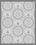 Grey Floral Mandala Patterned Rug