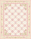 Ornate Pink Floral Diamond Pattern Rug