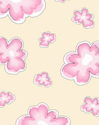 Pink Floral Cloud Pattern Design Rug