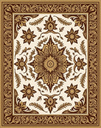 Intricate Floral Medallion Pattern Rug